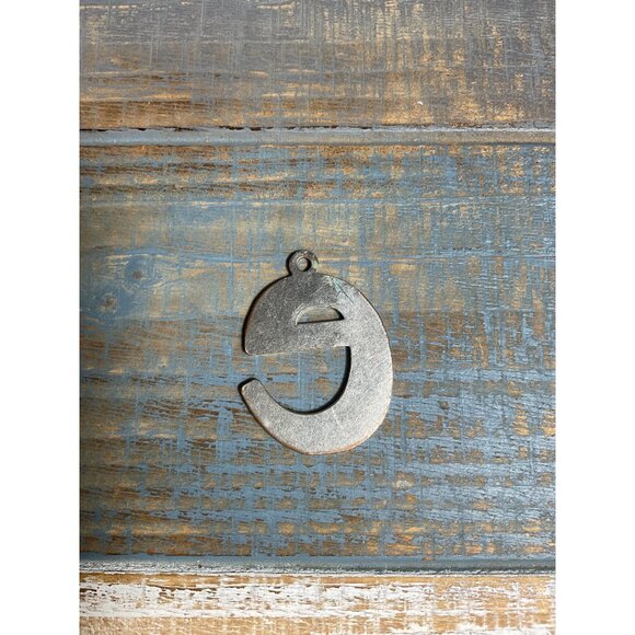 Turquoise "E" Monogram Pendant Keychain Charm Metal & Enamel Jewelry - Picture 3 of 3